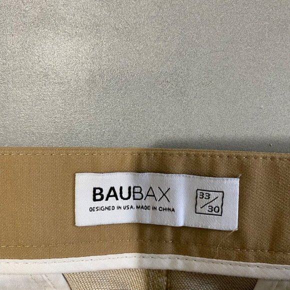 Baubax Pants Mens Size 33 x 30 Tan wool blend Stain and water‎ resistant chino - Picture 6 of 6